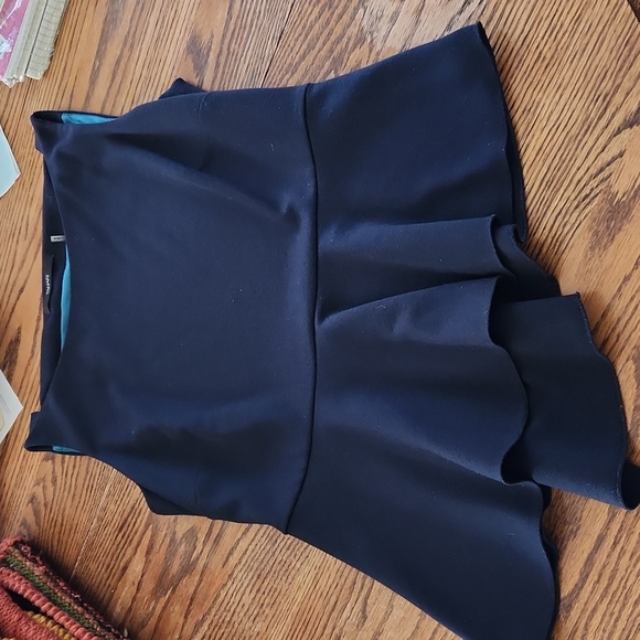 Tahari Navy Blue Top with Peplum  M - Picture 5 of 7